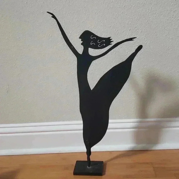 RARE EARLY SIGNED METAL ART WORK by CLAUDINE BUELL : DANCING LADY - Picture 4 of 6